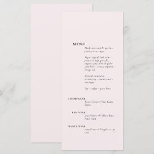 Menu Backgroun Sólido Romântico Simples com Blush Elega