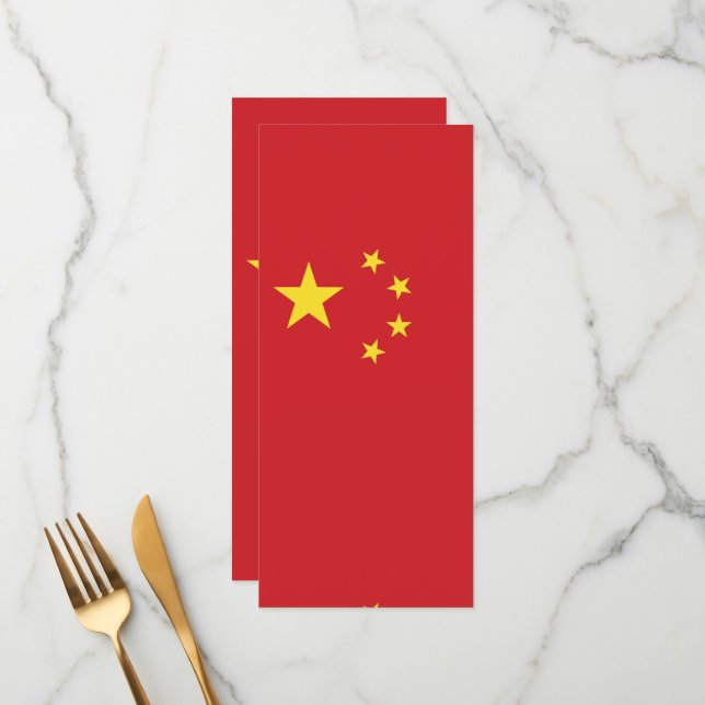 Menu Bandeira da China (Frente/Verso In Situ)