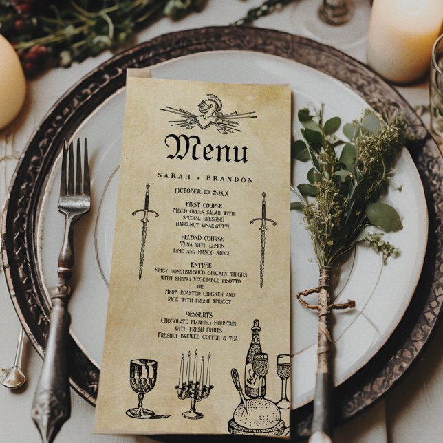 Menu Banquete de Casamento de Fantasia Medieval (Criador carregado)