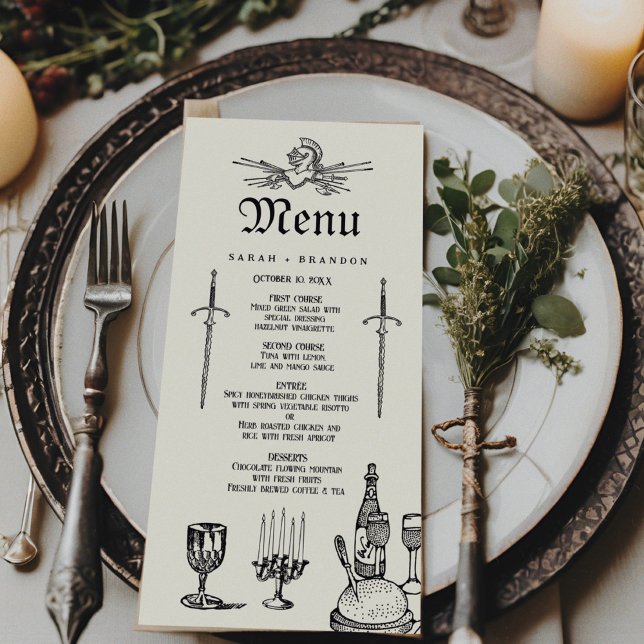 Menu Banquete de Casamento de Fantasia Medieval (Criador carregado)