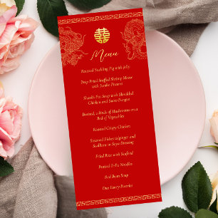 Menu Banquete fênix do dragão de casamento chinês verme