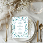 Menu Bar Bat Mitzvah Casamento Judaico Botânicos Person<br><div class="desc">Menu personalizado perfeito para um bat mitzvah, bar mitzvah ou outra celebração judaica! Arte em aquarela feita à mão para você na frente e no verso! TOTALMENTE PERSONALIZÁVEL! Clique em “Personalizar” acima para editar o texto. Clique em "editar usando a ferramenta de design" para ajustar as fontes, cores e posicionamentos...</div>