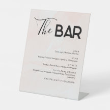 Menu Bar das Bebidas de Casamento do Pastel Elegan