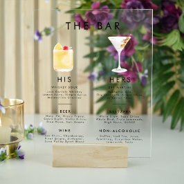 Menu Bar de Bebidas de Assinatura do Estilo Clássi