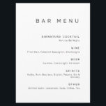 Menu Bar de Bebidas Negras e Brancas minimalistas moder<br><div class="desc">Menu de Bar minimalista moderno totalmente personalizável.</div>