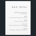 Menu Bar de Bebidas Negras e Brancas minimalistas moder<br><div class="desc">Menu de Bar minimalista moderno totalmente personalizável.</div>