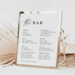 Menu Bar de Casamento Mínimo Moderno Branco<br><div class="desc">Projetado para coordenar com a Coleção de Convite Caseiro "Puro". Para alterar os detalhes, clique em "Detalhes". Para mover o texto ou alterar o tamanho, a fonte ou a cor, clique em "Editar usando a Ferramenta de Design". Visualize o link de coleção nesta página para ver todos os itens correspondentes...</div>