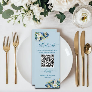 Menu Bar de Código QR Floral Floral de Brilho Dourado D