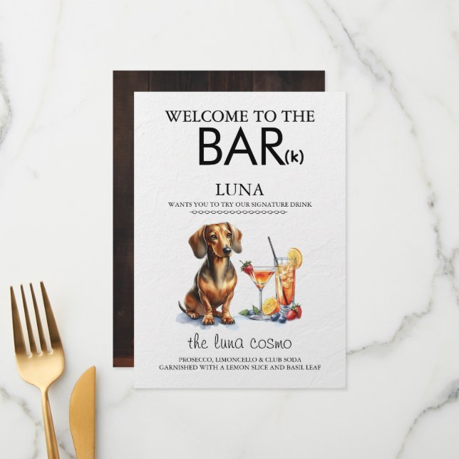 Menu Bar do Dachsund (Frente/Verso In Situ)
