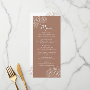 Menu Bar Floral de Casamento Floral Mocha Mousse Boho