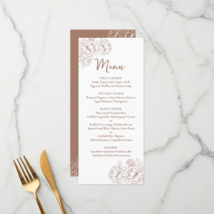 Menu Bar Floral de Casamento Floral Mocha Mousse Boho
