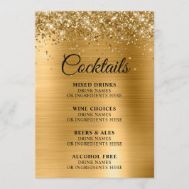 Menu Bar Glittery Gold Foil Cocktails