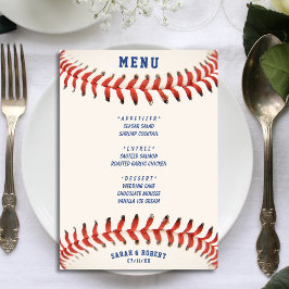Menu Baseball A Recepção de casamento De Captura Perfei