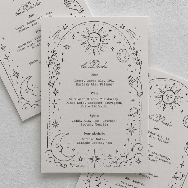 Menu Bebida de Casamento Celestial (Criador carregado)