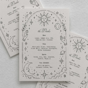 Menu Bebida de Casamento Celestial Vintage