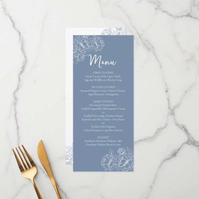 Menu Bebida Floral De Casamento Floral Boho, De Dois La (Frente/Verso In Situ)