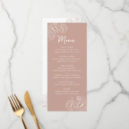 Menu Bebida Floral De Casamento Floral, Cor-De-Rosa, Du