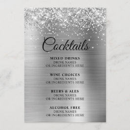 Menu Bebidas com Brilho em Folha de Prata