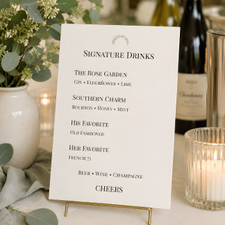 Menu Bebidas Luxuosas com Verde de Eucalipto