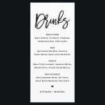 Menu Bebidas Nuptivas De Caligrafia Moderna Negra<br><div class="desc">Adicione estas papelaria de cartão de menu de bebidas personalizáveis à sua capa de tabela de eventos. Apresenta caligrafia moderna e tipografia simples a preto. Este cartão moderno de bar para caligrafia é perfeito para casamentos,  chás de panela,  chás de fraldas e muito mais.</div>