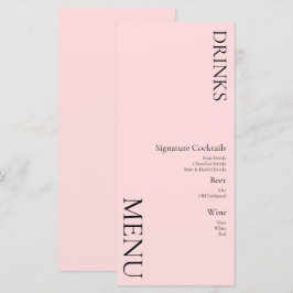 Menu Bebidas Simples Vinho De Cocktail Rosa De Casament