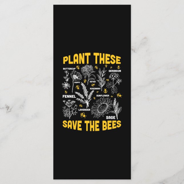 Menu Beekeeper Gift | Plant These Save The Bees (Frente)