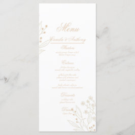 Menu Beige Corner Floral Boho Wedding