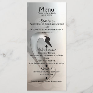 Menu Belo Cardápio de Casamento Custom Elegante Cisne