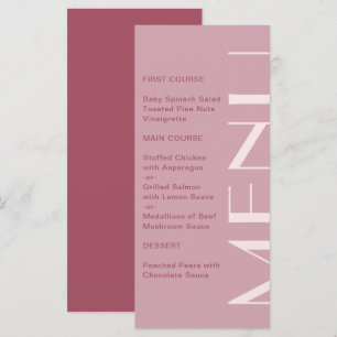 Menu Belo Casamento Burgundy Big Type