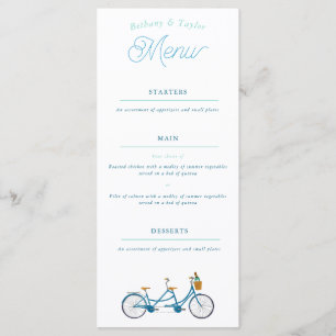 Menu Bicicleta para Dois Cardápio de Bicicleta Tandem A