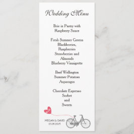Menu Bicicleta romântica branca elegante do Wedding Men