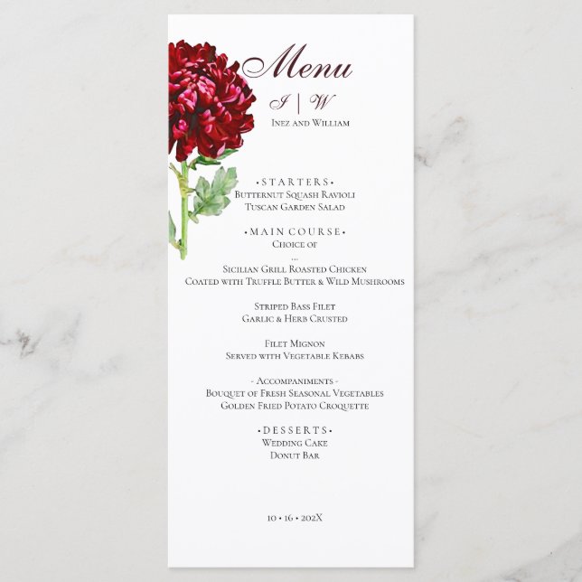 Menu Big Red Chrysanthemum 2 (Frente)