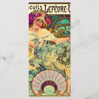 Menu Biscoitos Lefevre-Utile por Alphonse Mucha (1896)