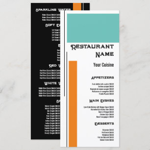 Menu Bloco Duplo Clássico Cor, Restaurante Slimline