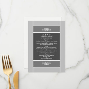 Menu Bloco Pastel Moderno - Cinzas de Siver - Casamento