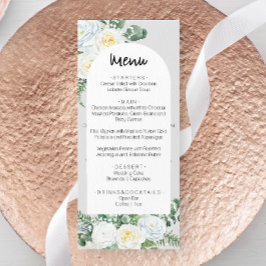 Menu Bloom White Floral Wedding