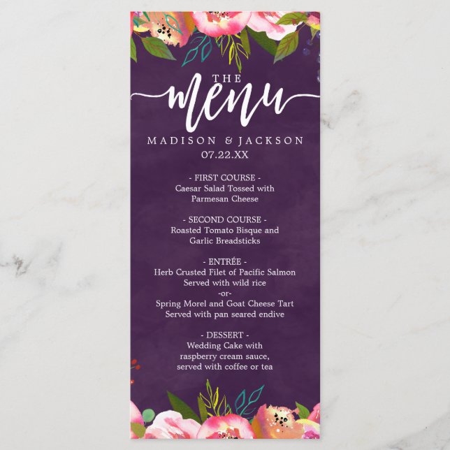 Menu Blooming Chic Color Editable (Frente)