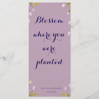 Menu Blossom where you´re planted Bookmark Lesezeichen
