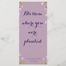 Menu Blossom where you´re planted Bookmark Lesezeichen
