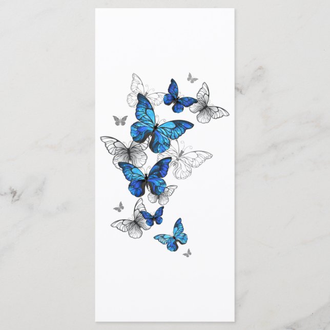 Menu Blue Flying Butterflies Morpho (Frente)
