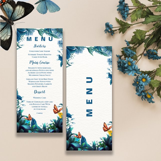 Menu Blue Green Foliage Butterfly Reception Dinner  (Blue Green Foliage Butterfly Reception Dinner Menu)