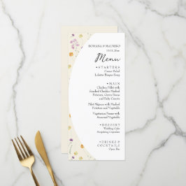 Menu Blush Artístico Jardim Floral Aquarela