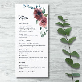 Menu Blush de Marinho Floral Moderno