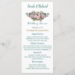 Menu Blush Floral Wedding