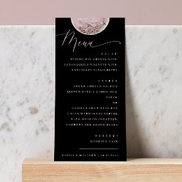 Menu Blush Místico da Lua | Jantar de Noite Preto Elega