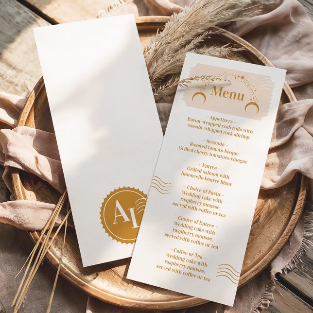 Menu Boarding Pass Cosmic Wedding Destination (Criador carregado)