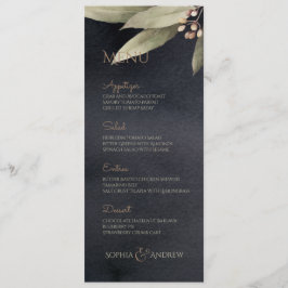 Menu Boas-vindas de vegetação botânica escura