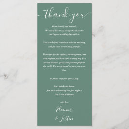 Menu Boate Obrigado Eucalyptus Green Place Card
