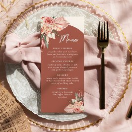 Menu Bohemian Floral Terracotta & Ivory