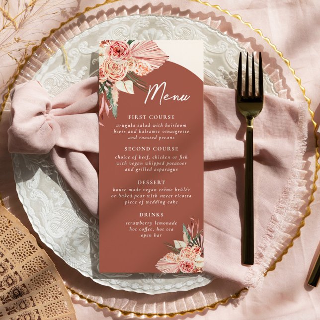 Menu Bohemian Floral Terracotta & Ivory (Criador carregado)